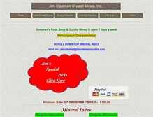 Tablet Screenshot of jimcolemancrystals.com